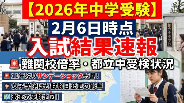 【2026年中学受験】2月6日時点の入試結果速報｜難関校倍率・都立中の受検状況まとめ