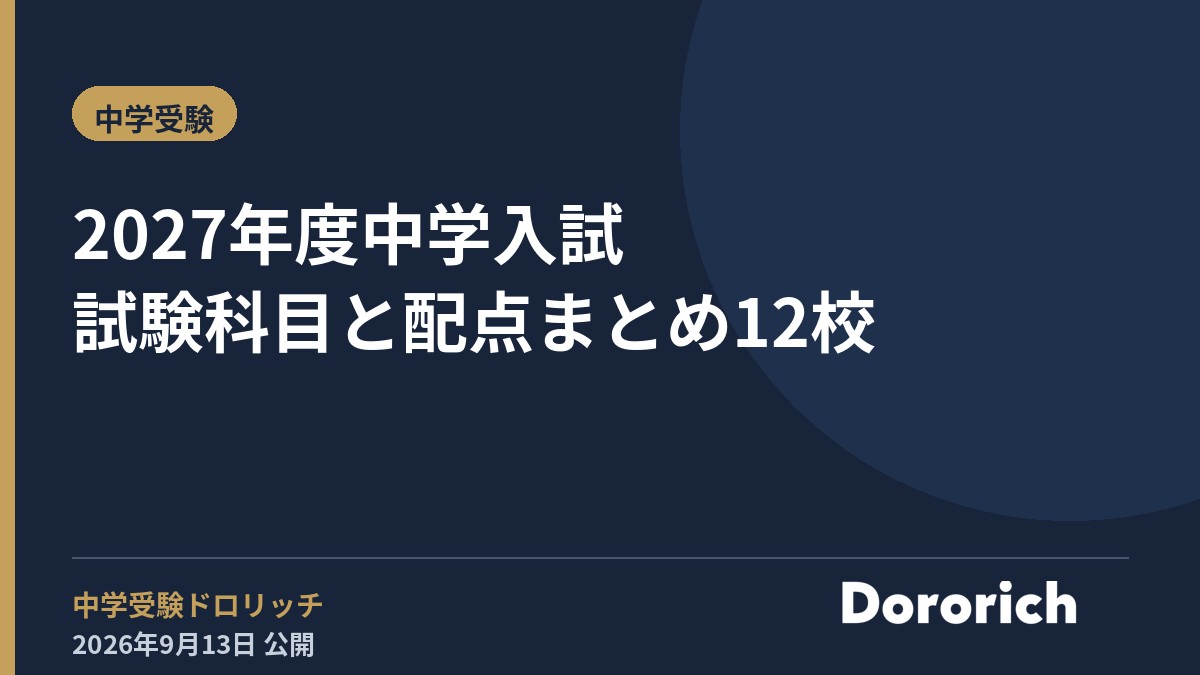 2027年度中学入試 試験科目と配点まとめ12校