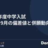 2027年度中学入試 合不合9月の偏差値と併願動向