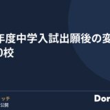2027年度中学入試 出願後の変更・取消20校