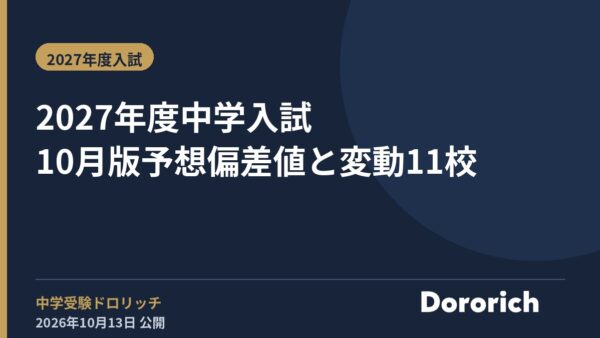 2027年度中学入試 10月版予想偏差値と変動11校