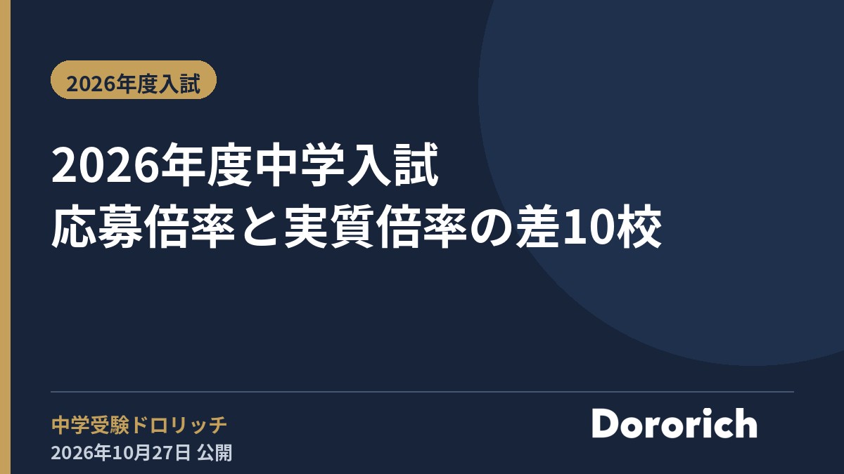 2026年度中学入試 応募倍率と実質倍率の差10校